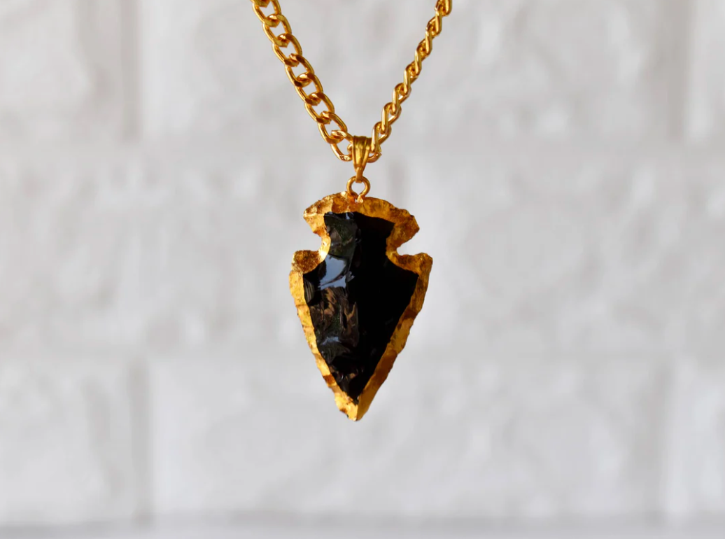 Black Obsidian Arrowhead Pendant