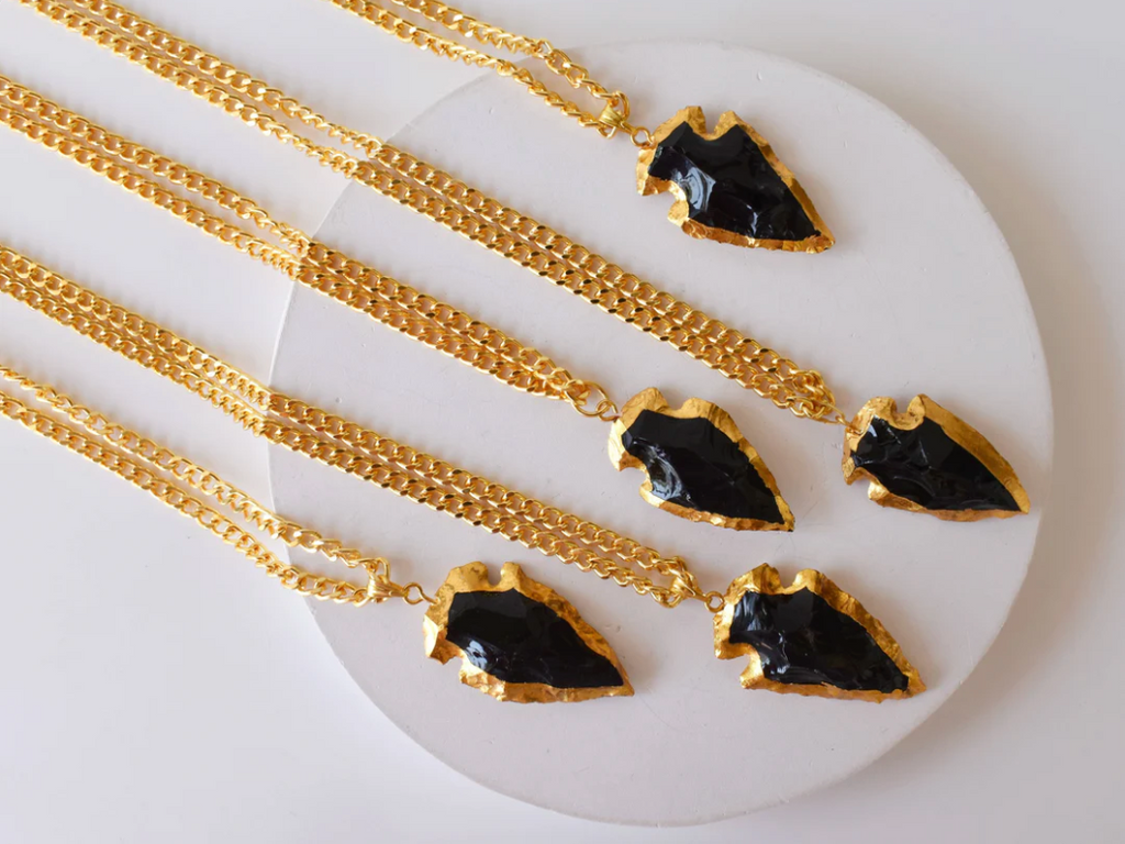 Black Obsidian Arrowhead Pendant